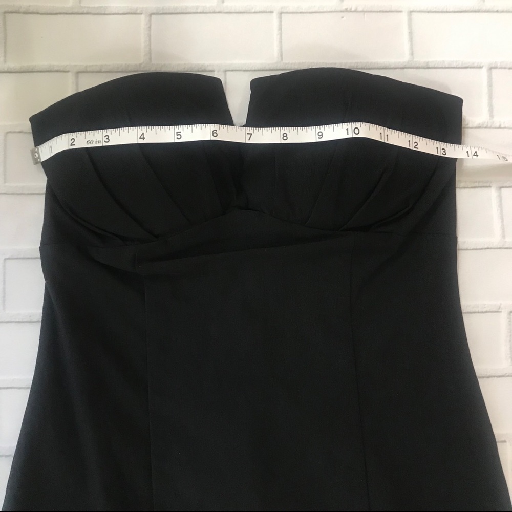 Black bodycon strapless padded chest v cut Christmas holiday dress - Picture 3 of 4